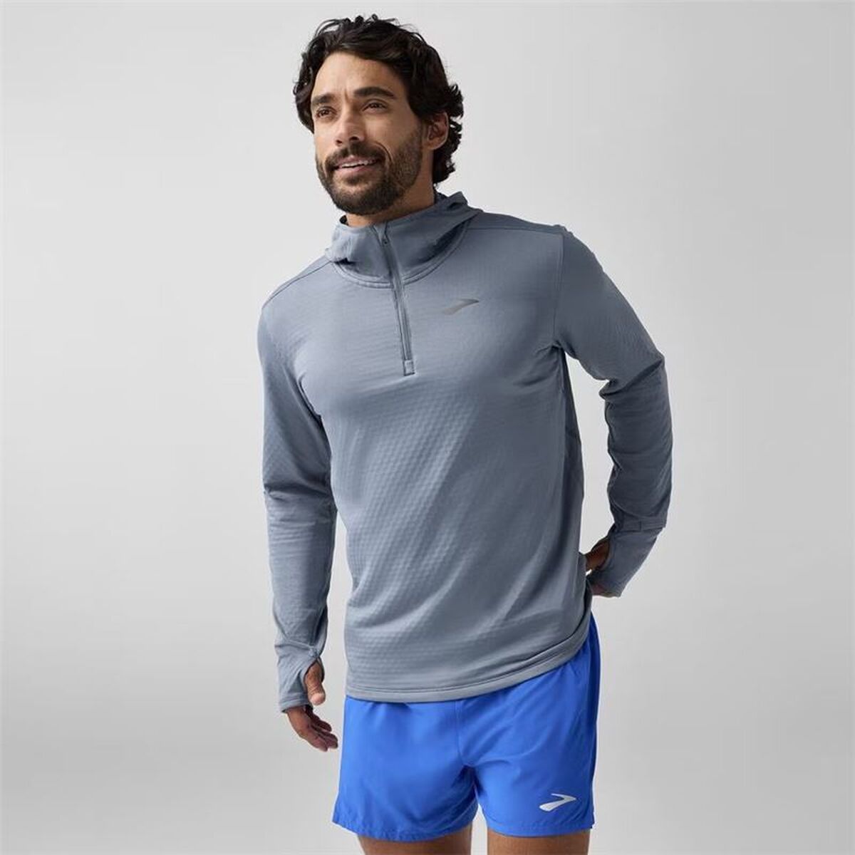 Herenhoodie Brooks Notch Thermal 3.0 Lichtgrijs