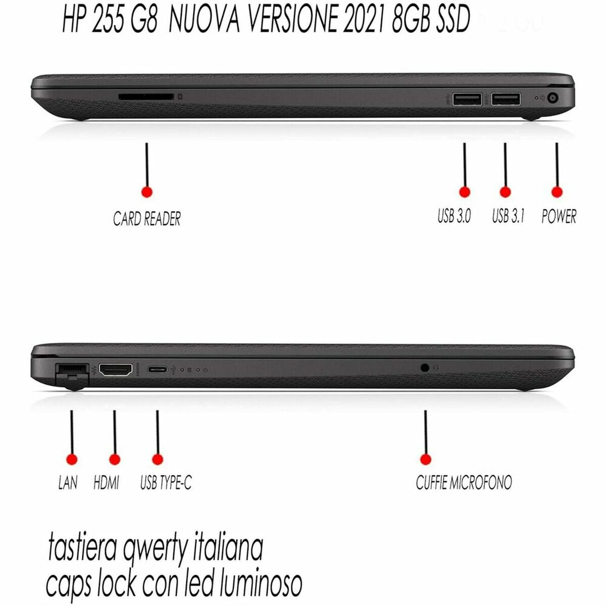 Afbeeldingen van Laptop HP 255 G8 HD AMD 3020e 8 GB RAM 256 GB 256 GB SSD