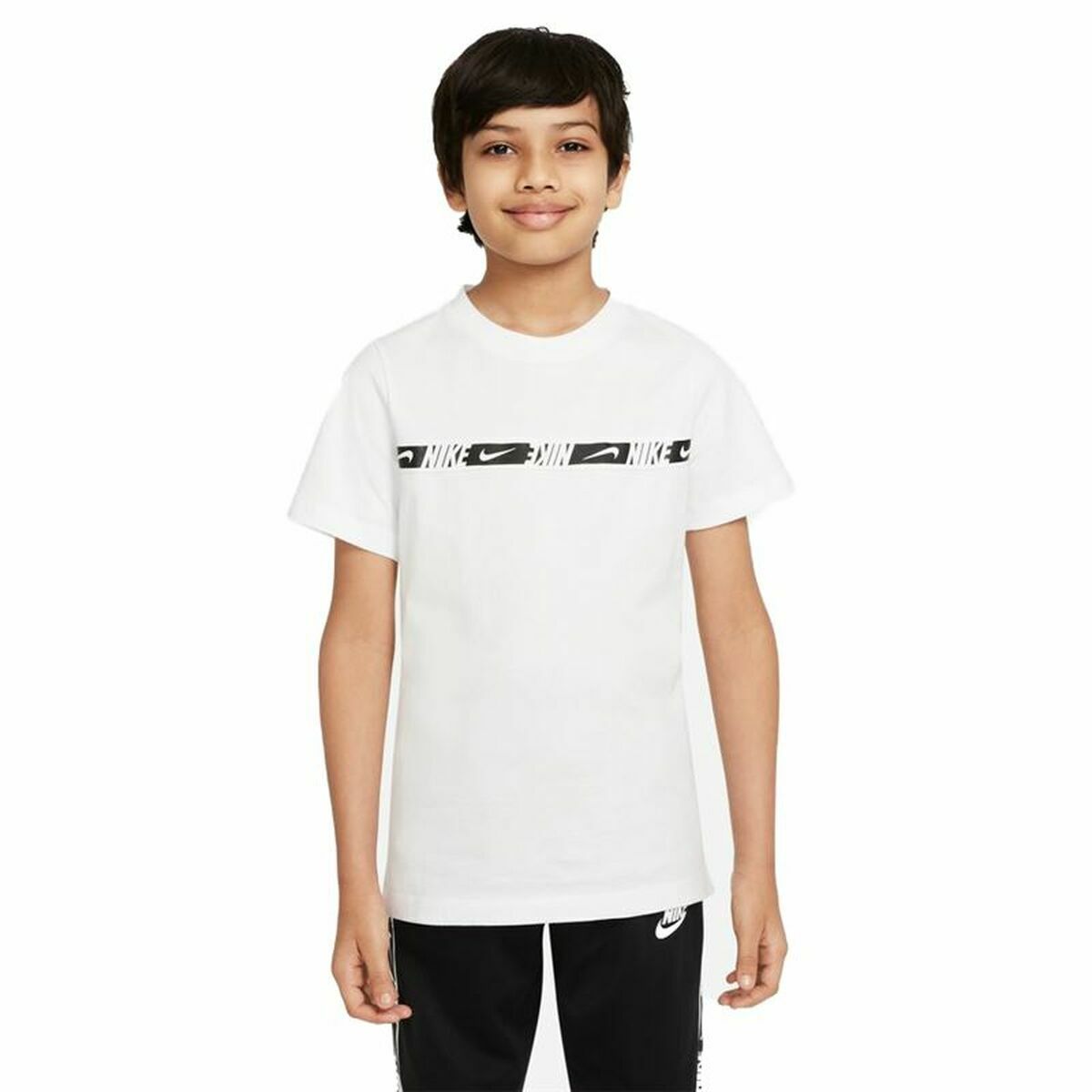 T shirt à manches courtes Enfant Nike B-Repeat Blanc