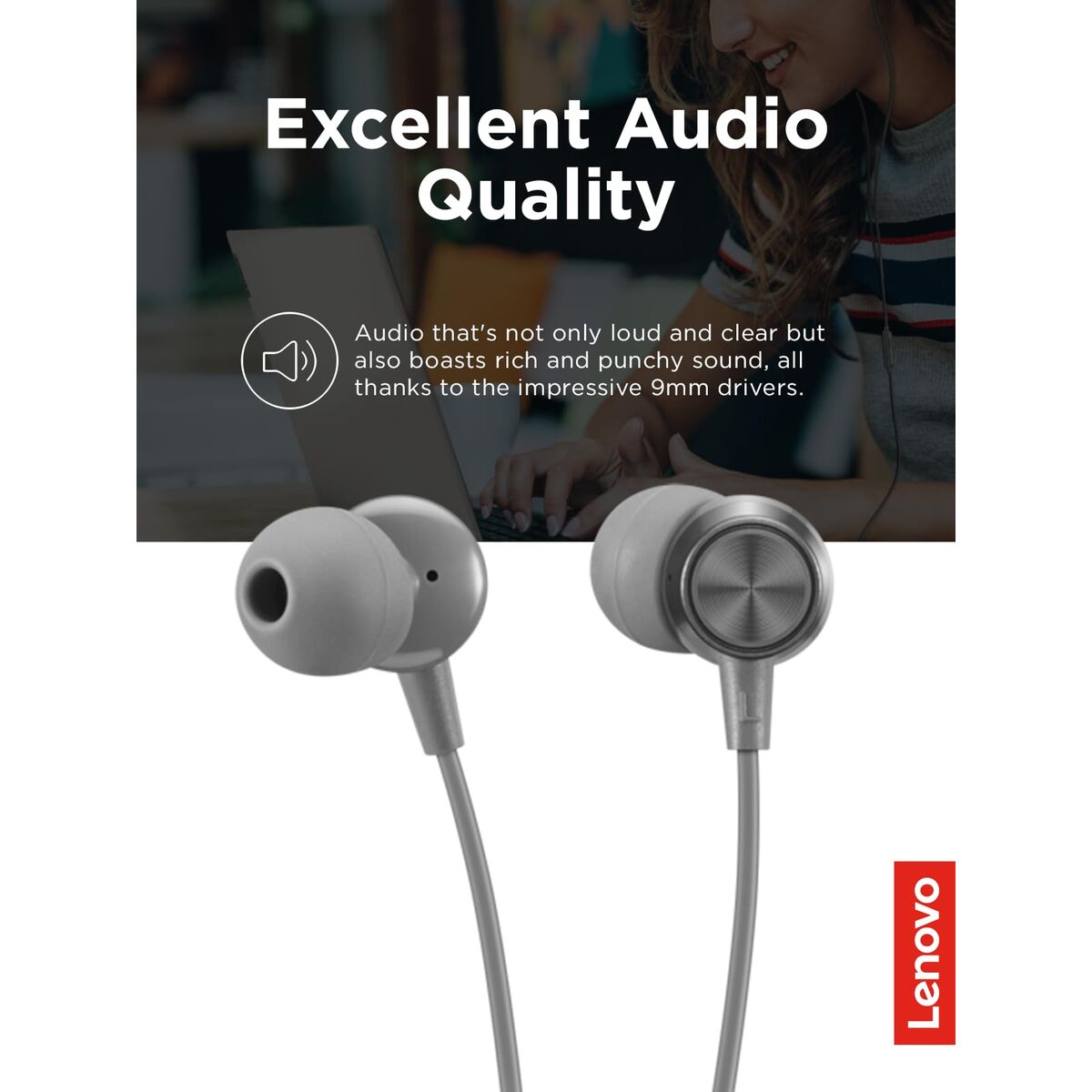 Picture of Headphones with Microphone Lenovo GXD1J77354 Grey
