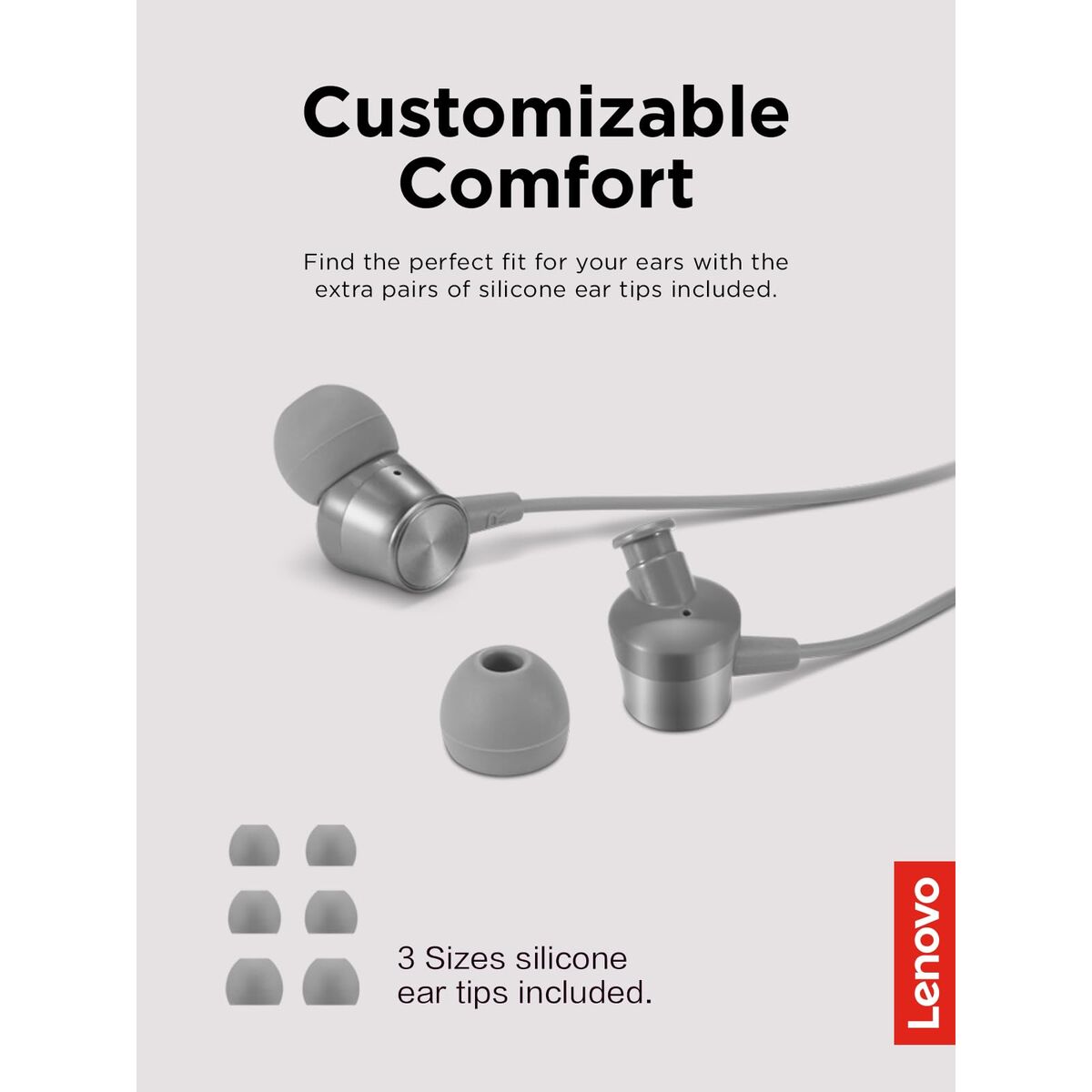 Picture of Headphones with Microphone Lenovo GXD1J77354 Grey