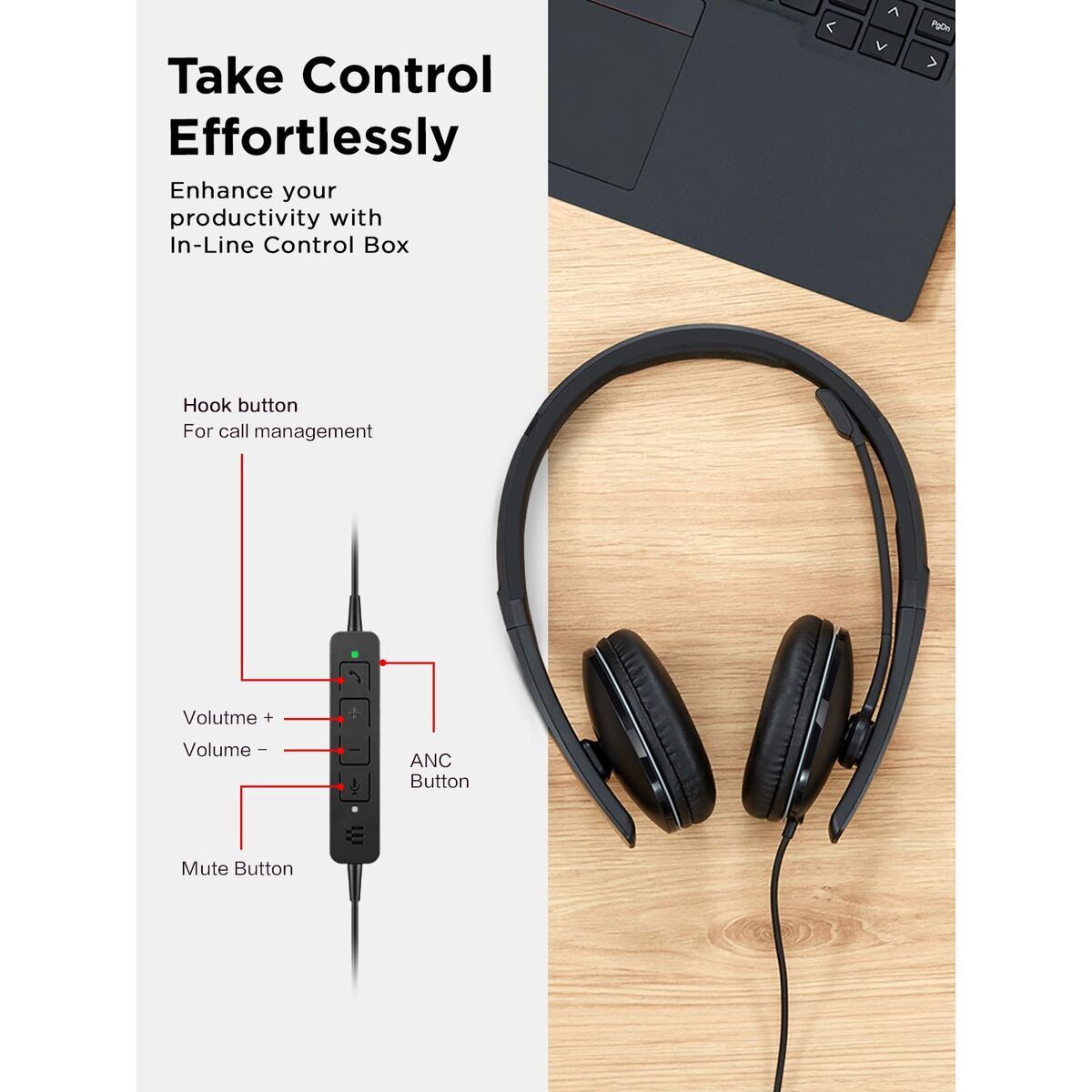 Bild von Headphones Lenovo 4XD1M39029 Black