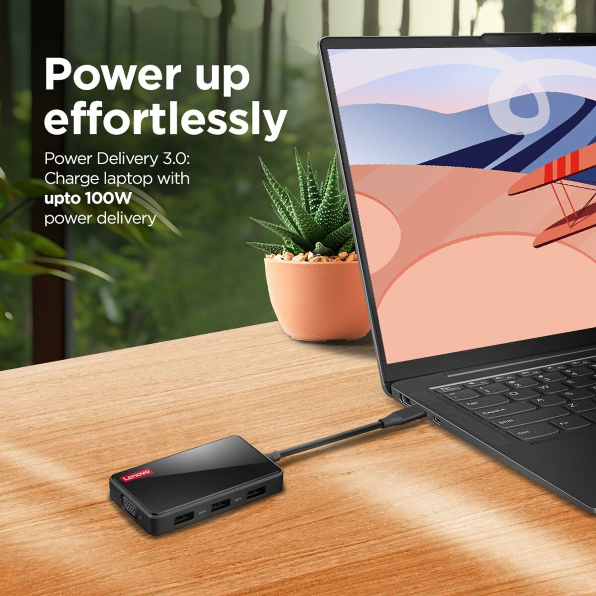 Afbeeldingen van USB Hub Lenovo GX91M73945 Black 100 W