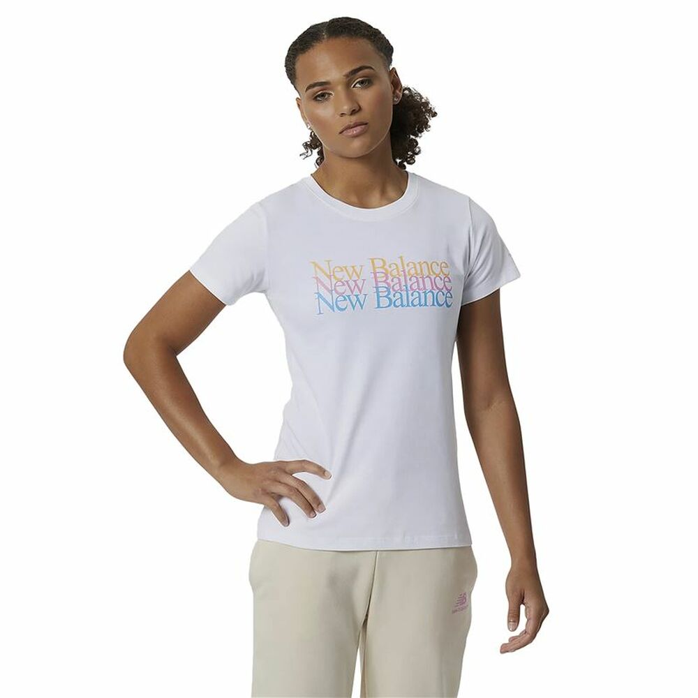 Kortarmet T-skjorte til Kvinner New Balance Essentials Celebrate Hvit