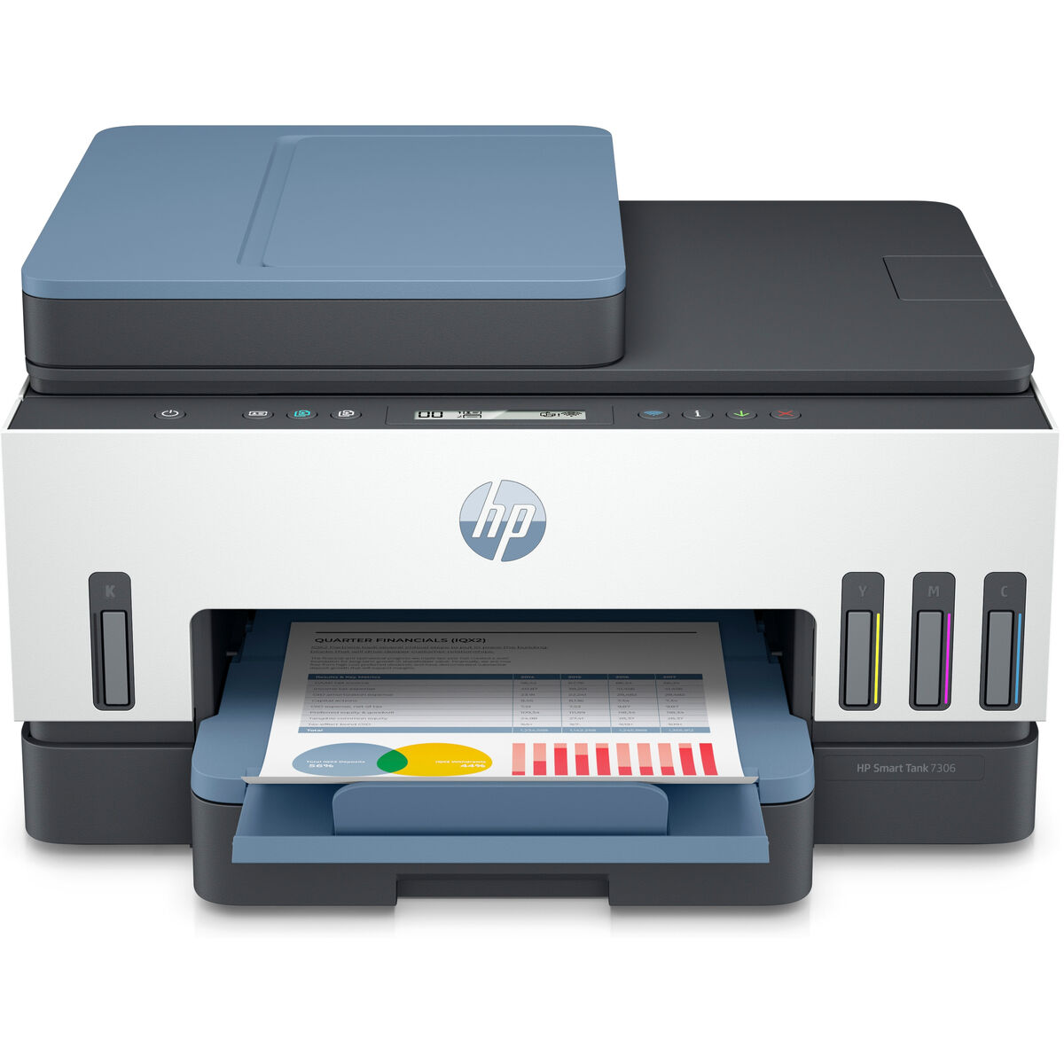 Stampante Multifunzione HP Impresora multifunción HP Smart Tank 7306, Impresión, escaneado, copia, AAD y Wi-Fi, AAD de 35 hojas;
