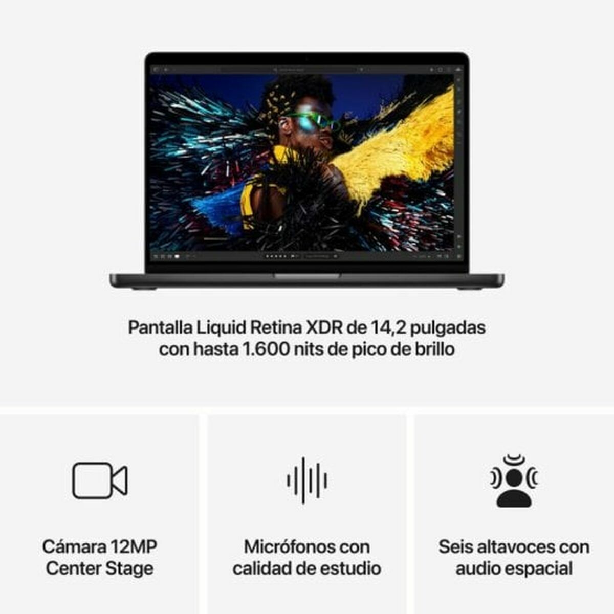 Afbeeldingen van Laptop Apple MW2U3Y/A 14,2" M2 M4 24 GB RAM 512 GB SSD Spanish Qwerty