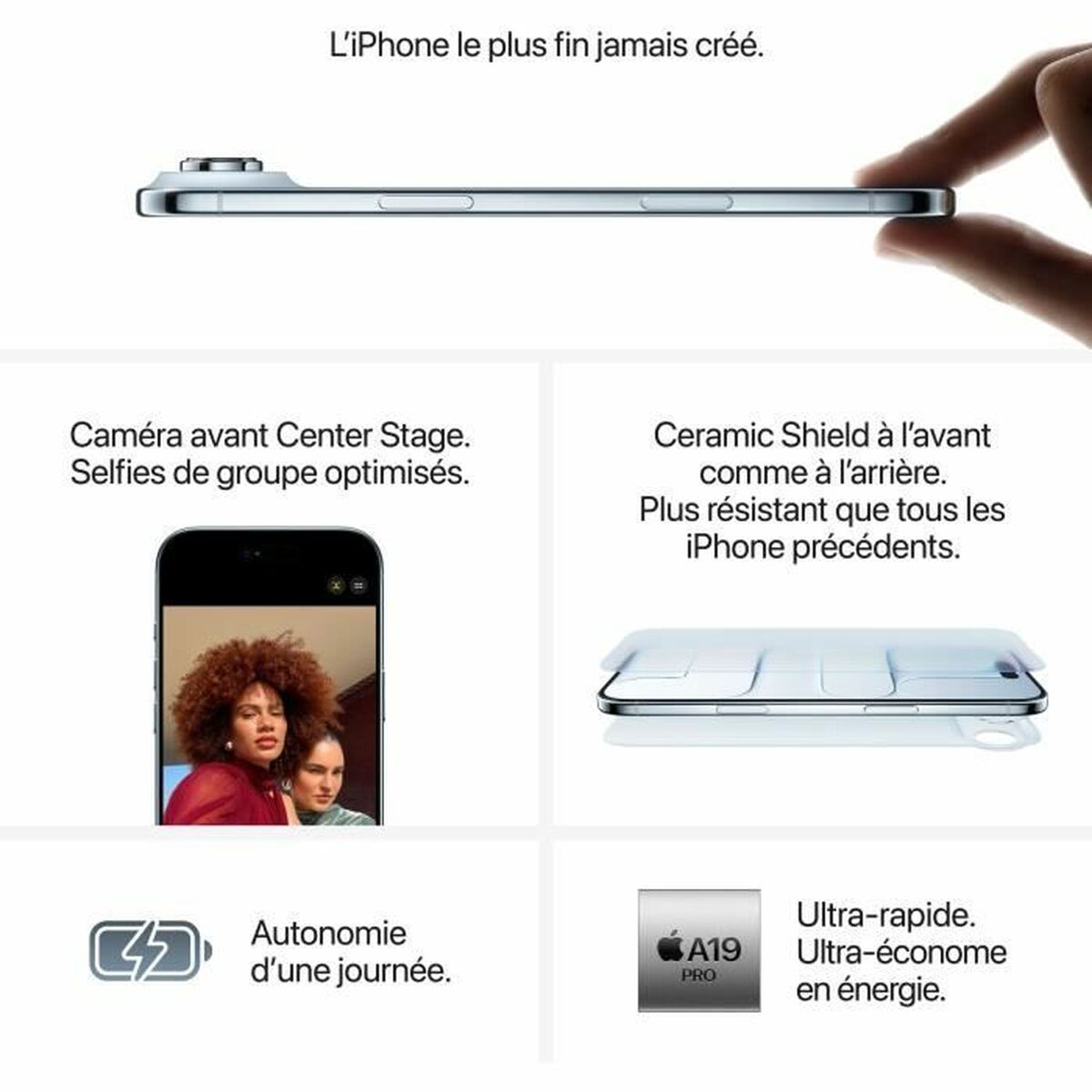 Smartphone Apple iPhone Air 6,5" A19 Pro 1 TB White