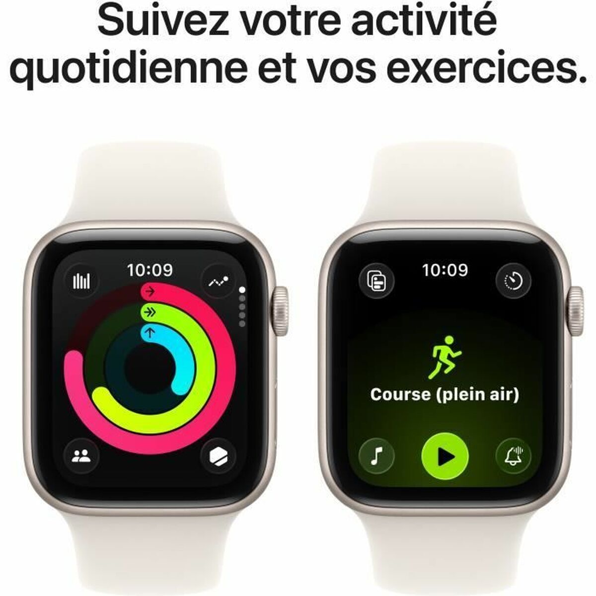 Image de Montre intelligente Apple MEPE4ZR/A Blanc 1,73" Ø 44 mm