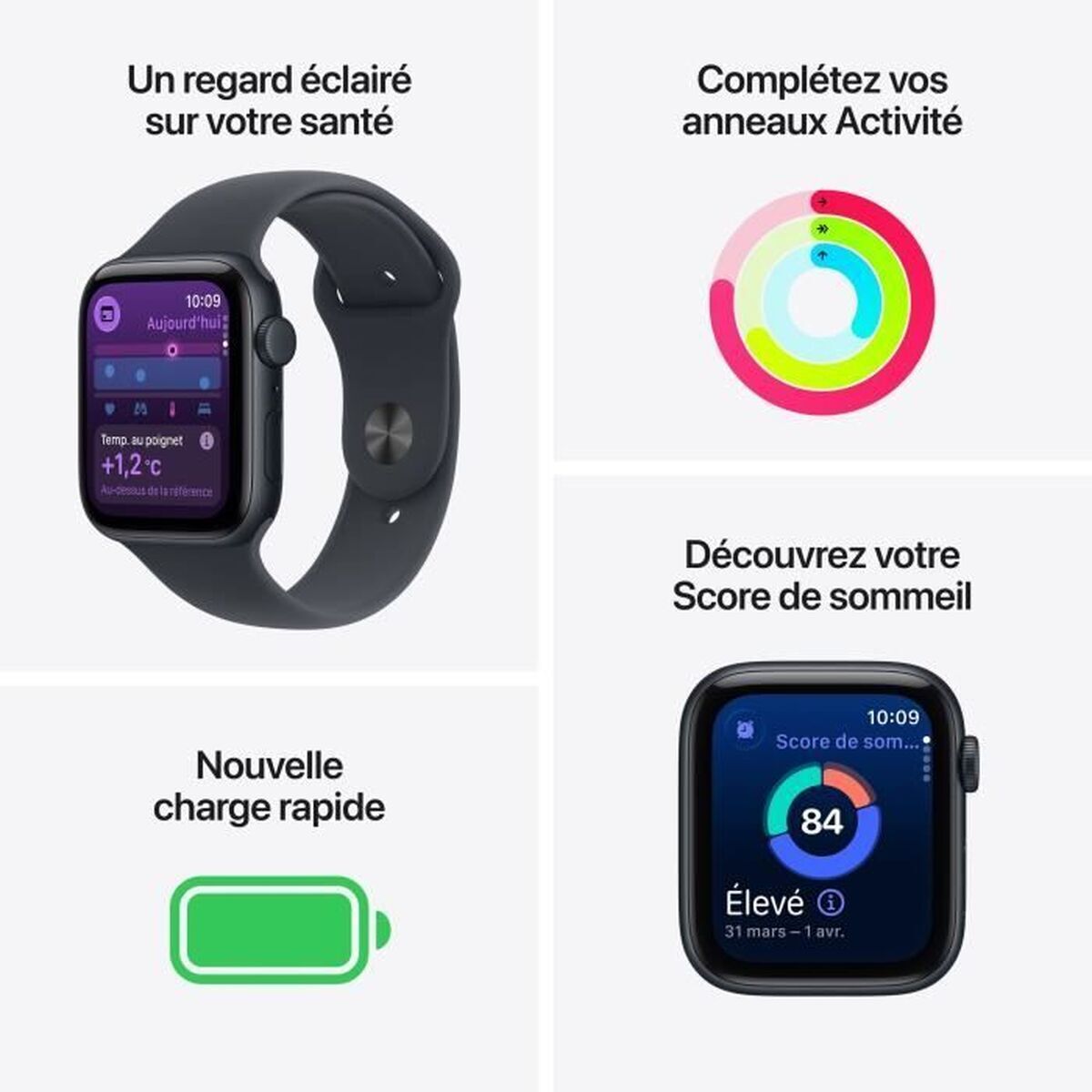 Image de Montre intelligente Apple MEPJ4ZR/A Noir 1,78" Ø 44 mm