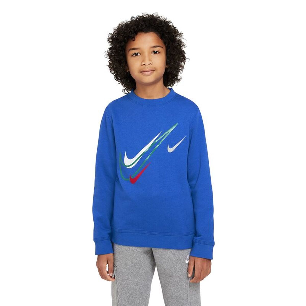 Kindersweater zonder Capuchon Nike NSW SOS FLC CREW Blauw
