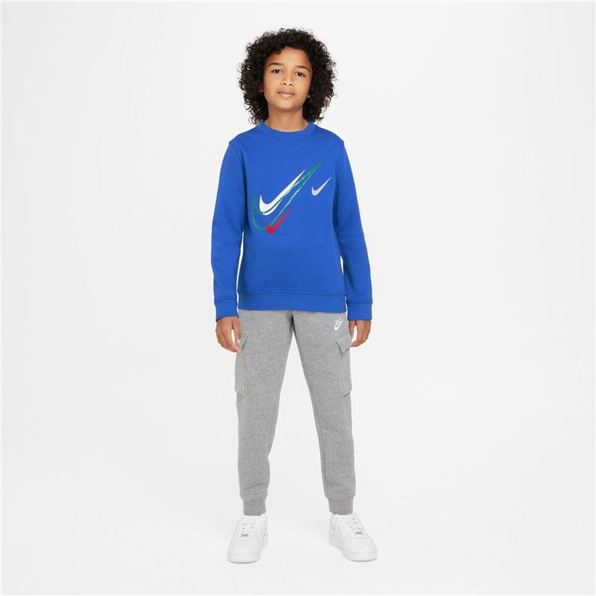 Kindersweater zonder Capuchon Nike NSW SOS FLC CREW Blauw