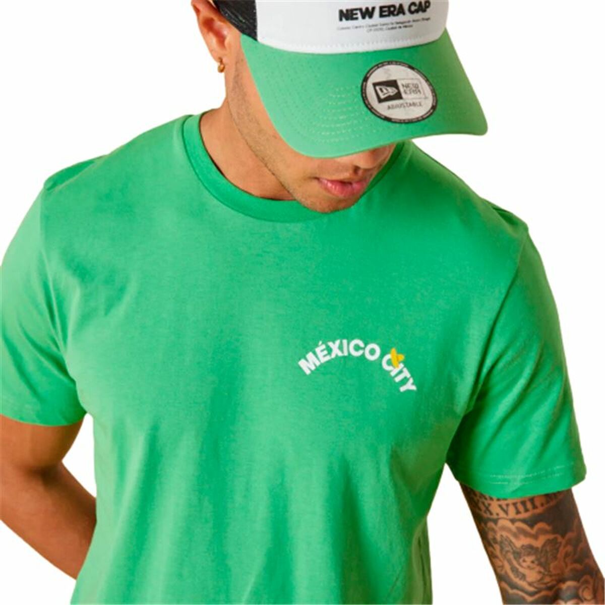 Short-sleeve Sports T-shirt New Era Tacos Food  Light Green