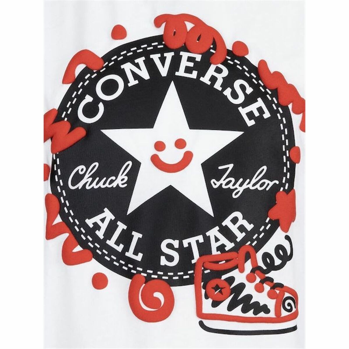 Children’s Sports Outfit Converse Squiggle S/Se+Ft White Red 2 Pieces