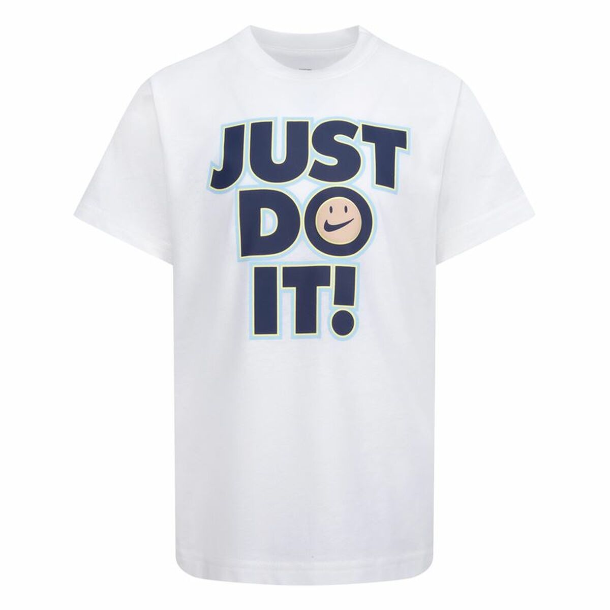 Kinder-T-Shirt met Korte Mouwen Nike Smiley Just do it Ss Wit
