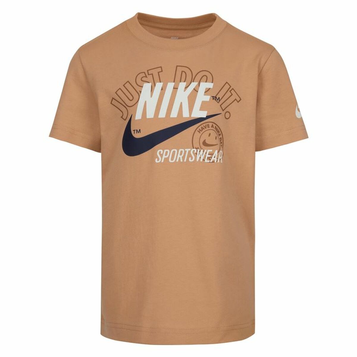 Kinder-T-Shirt met Korte Mouwen Nike Retro Ss Beige
