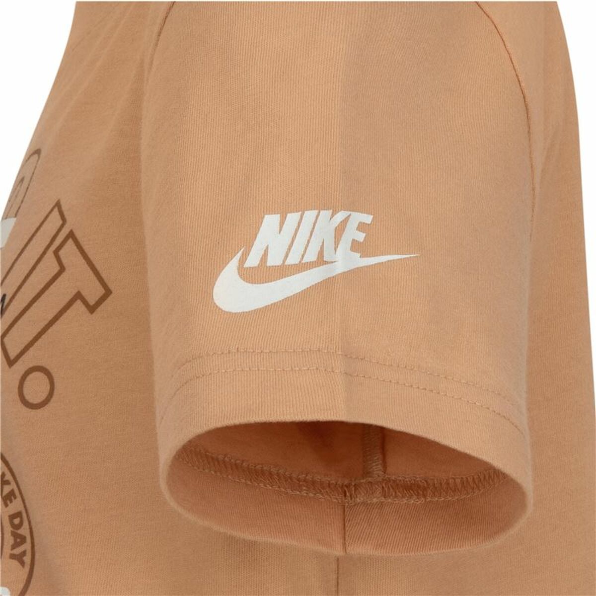 Kinder-T-Shirt met Korte Mouwen Nike Retro Ss Beige