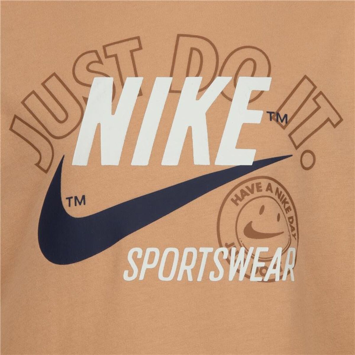 Kinder-T-Shirt met Korte Mouwen Nike Retro Ss Beige