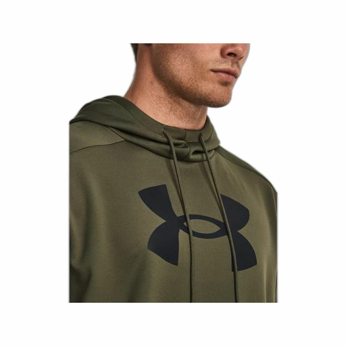 Mens Hoodie Under Armour Fleece Big Logo Olive