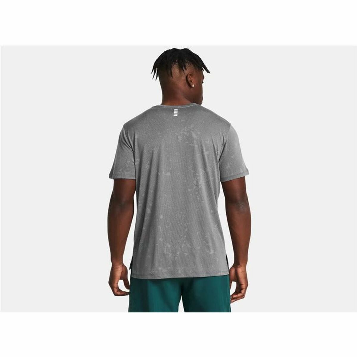 Mens Short Sleeve T-Shirt Under Armour Launch Splatter Grey