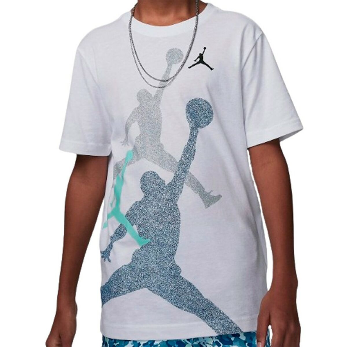 Image secondaire de T shirt à manches courtes Enfant Nike JDB GRADIENTE STACKED JM SS TEE 95D119 I1N Blanc