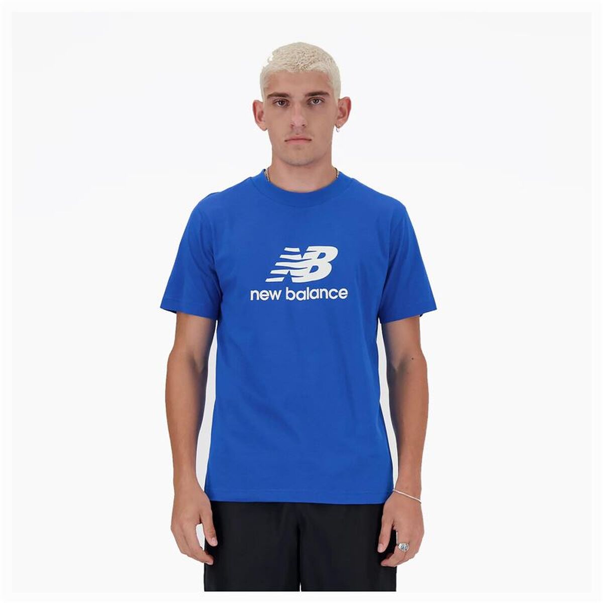 Heren-T-Shirt met Korte Mouwen New Balance Sport Essentials Logo Blauw