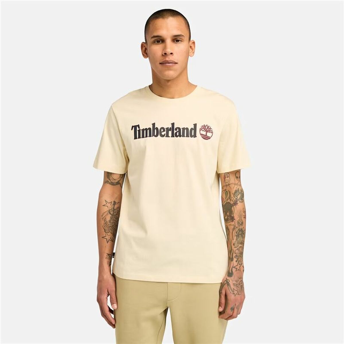 Mens Short Sleeve T-Shirt Timberland Kennebec River Linear Logo