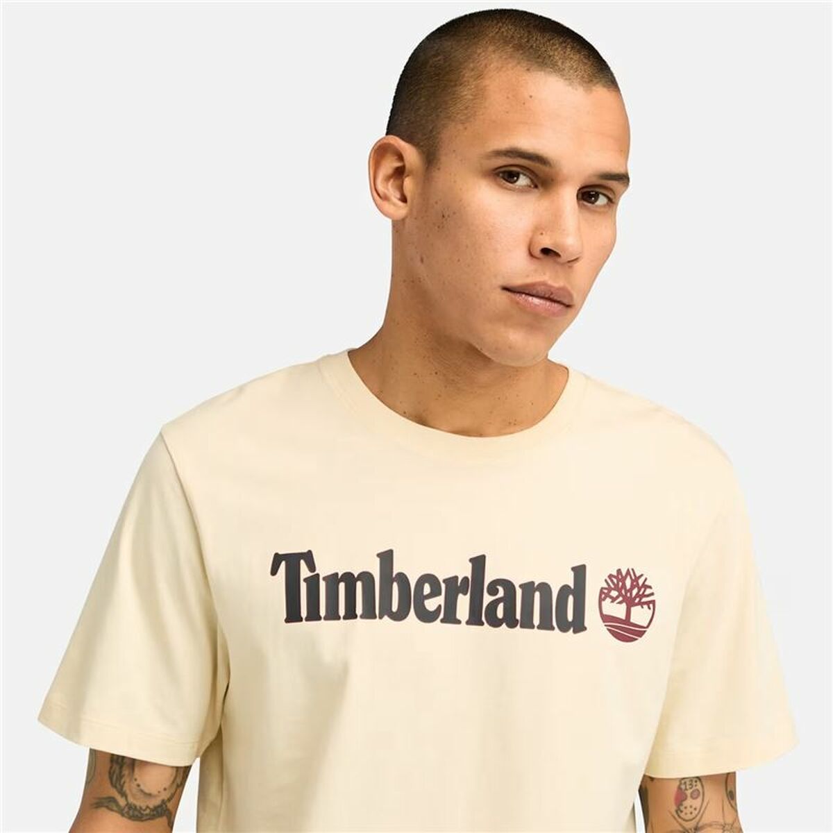 Mens Short Sleeve T-Shirt Timberland Kennebec River Linear Logo