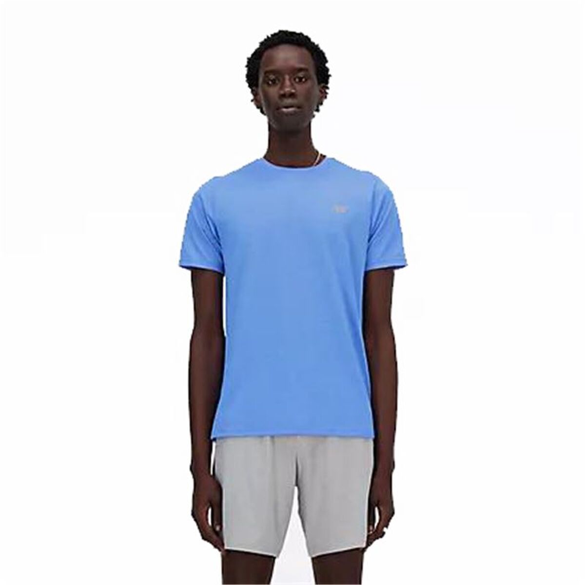 Heren-T-Shirt met Korte Mouwen New Balance MT41070_BIA Indigo (L)