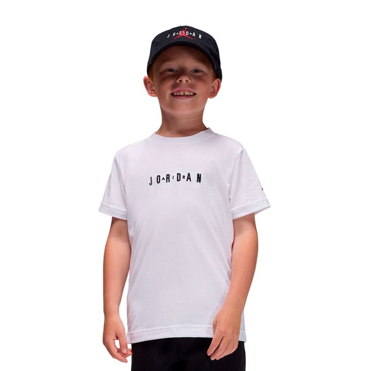 T-Shirt met Korte Mouwen voor kinderen Jordan Mj Wordmark Emb Crew Wit