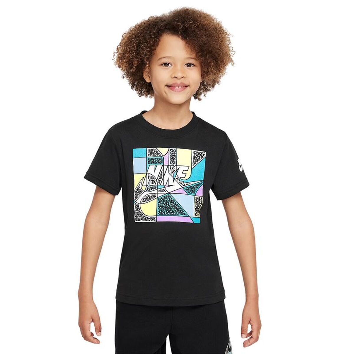 T-Shirt met Korte Mouwen voor kinderen Nike Nkb Futura Block Zwart