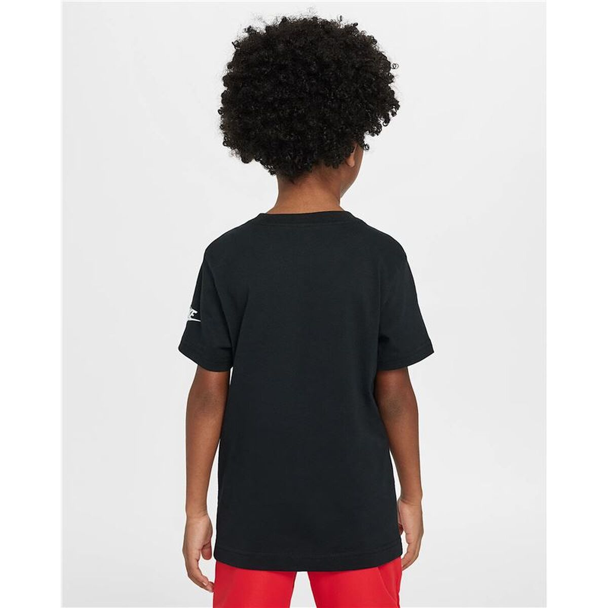 T-Shirt met Korte Mouwen voor kinderen Nike Brandmark Swoosh Zwart