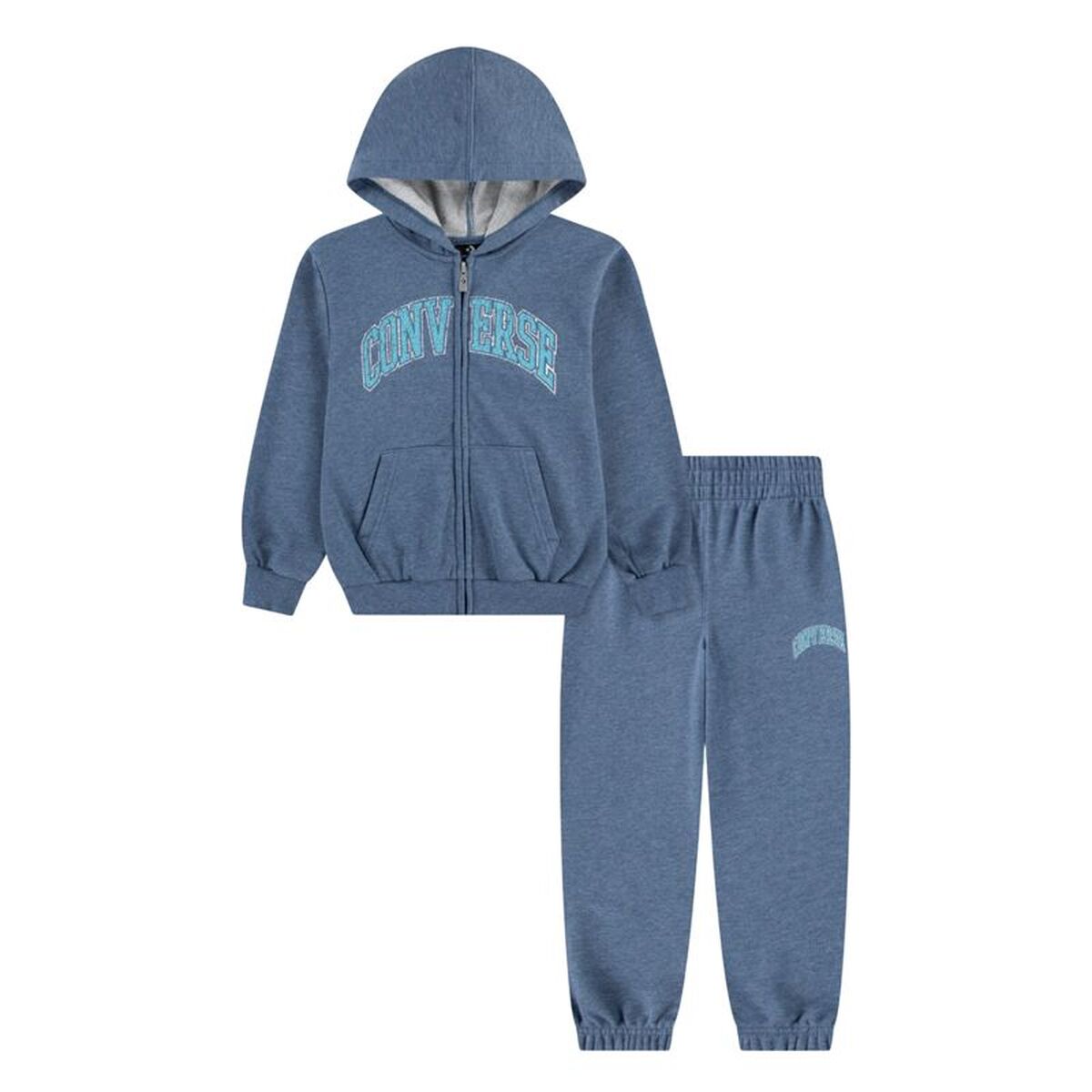 Sportoutfit voor kinderen Converse Cnvb Heritage Ft Full Zip Set Blauw 2 Onderdelen
