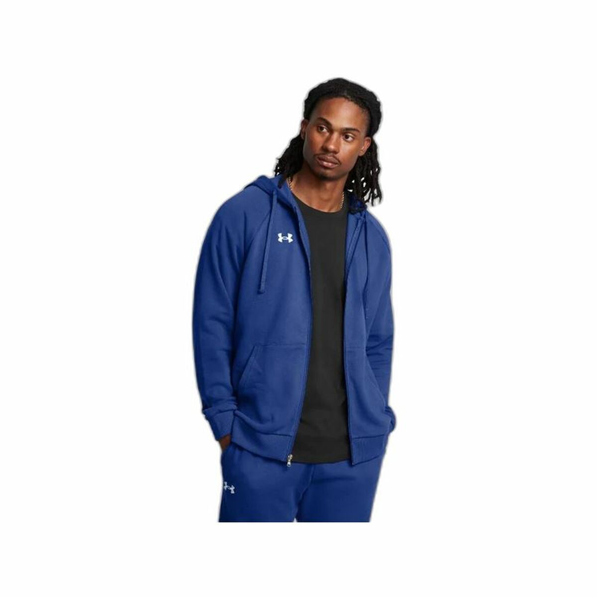 Mens Hoodie Under Armour Rival Fleece Fz Blue