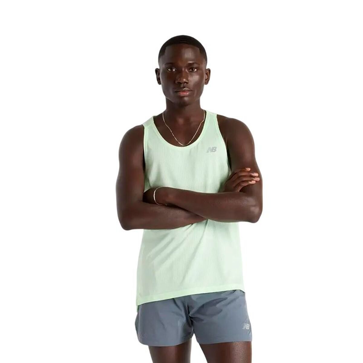 Tank Top Heren New Balance Athletics Singlet Lichtgroen