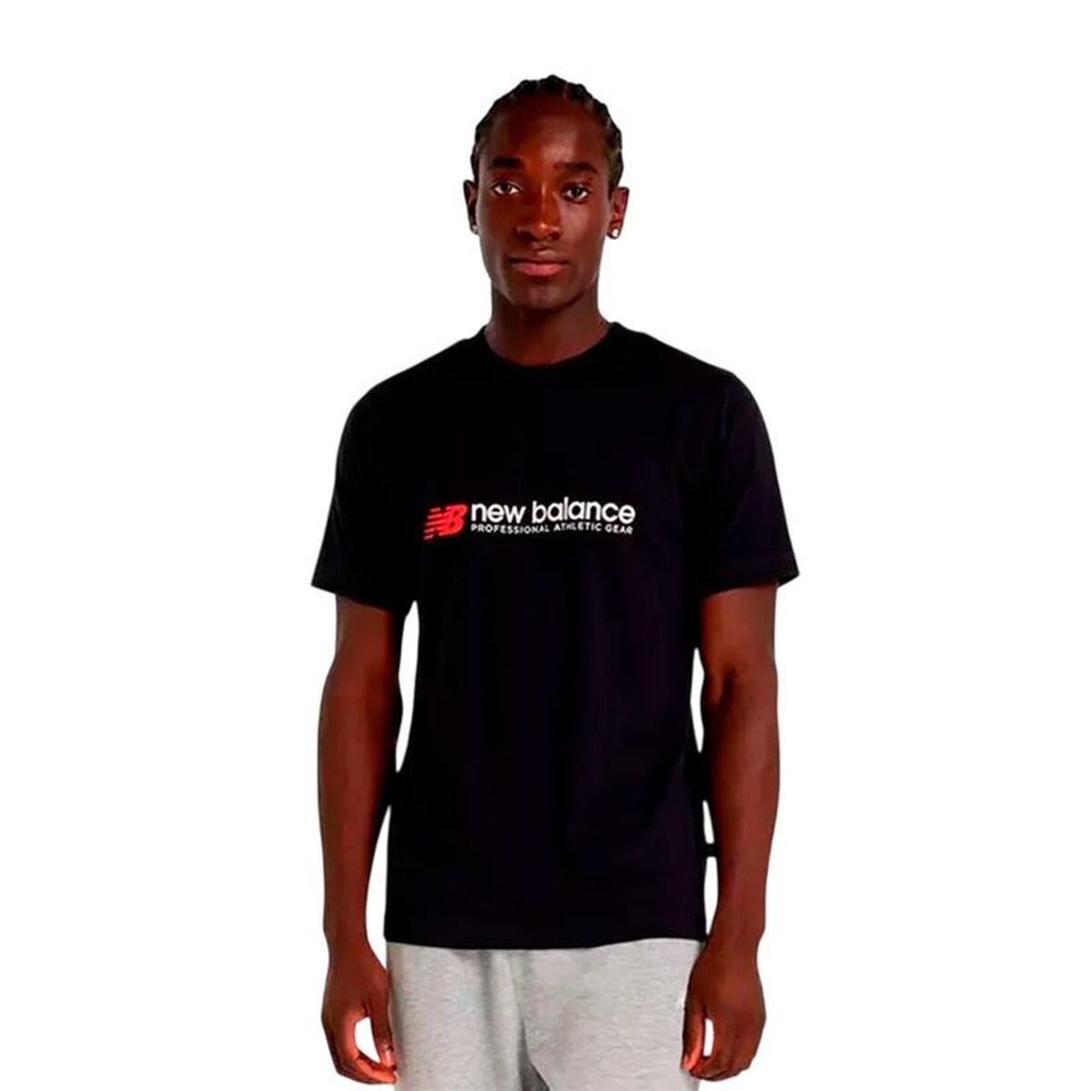 Heren-T-Shirt met Korte Mouwen New Balance MT51933_BK Zwart (XL)