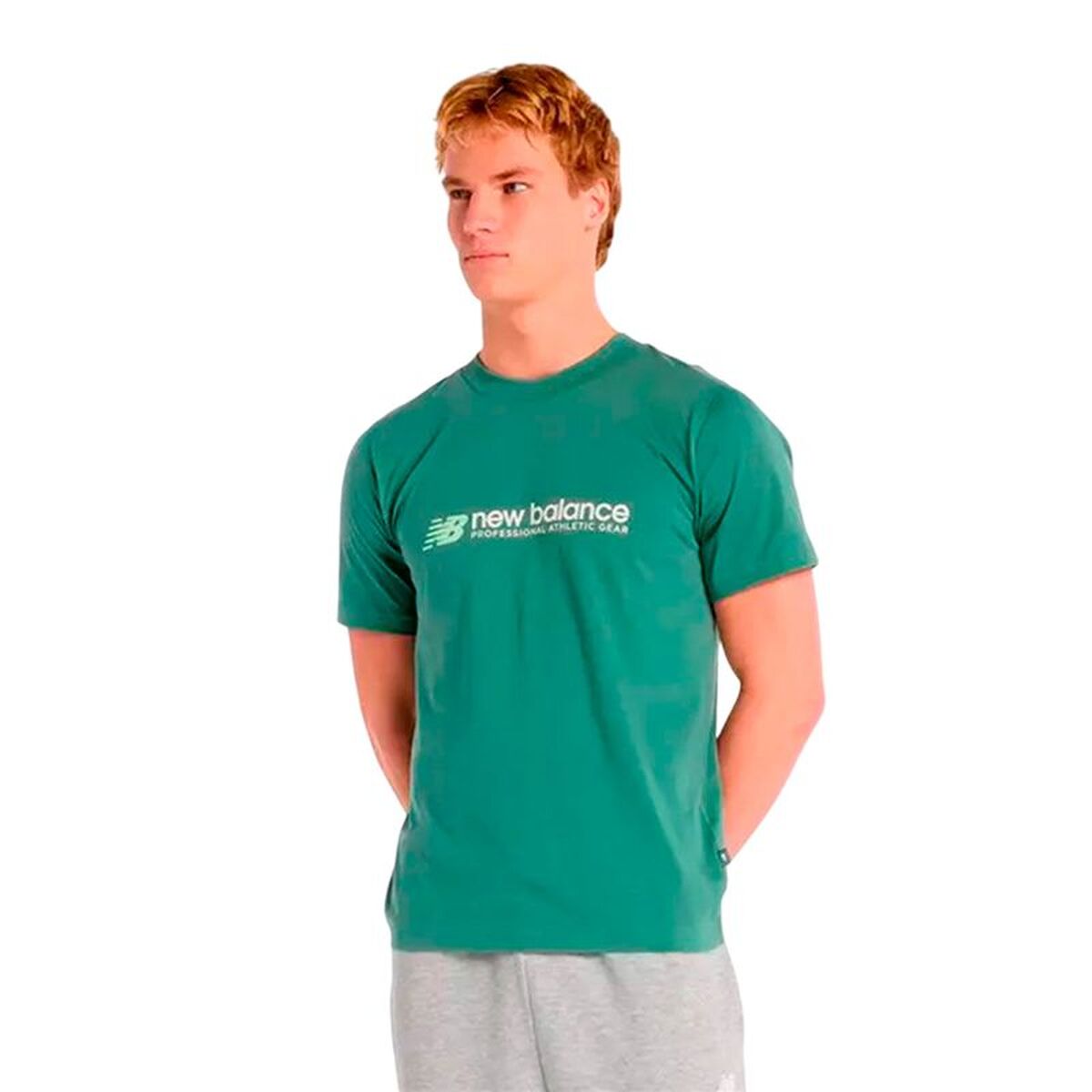 Heren-T-Shirt met Korte Mouwen New Balance Professional Groen