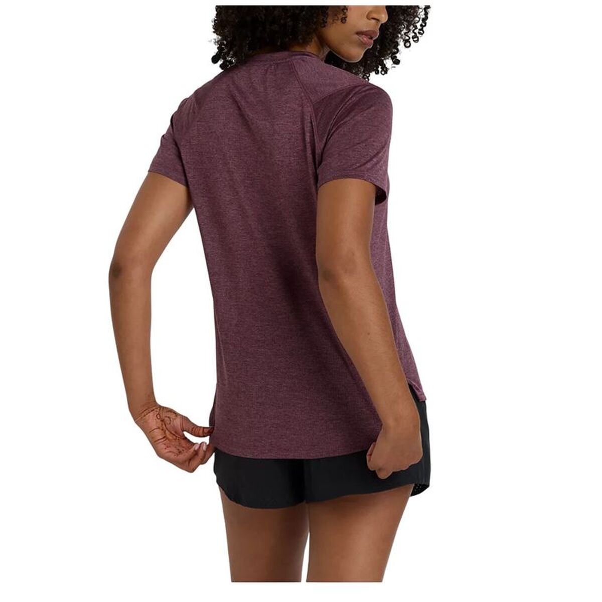 Dames-T-Shirt met Korte Mouwen New Balance Mahonie