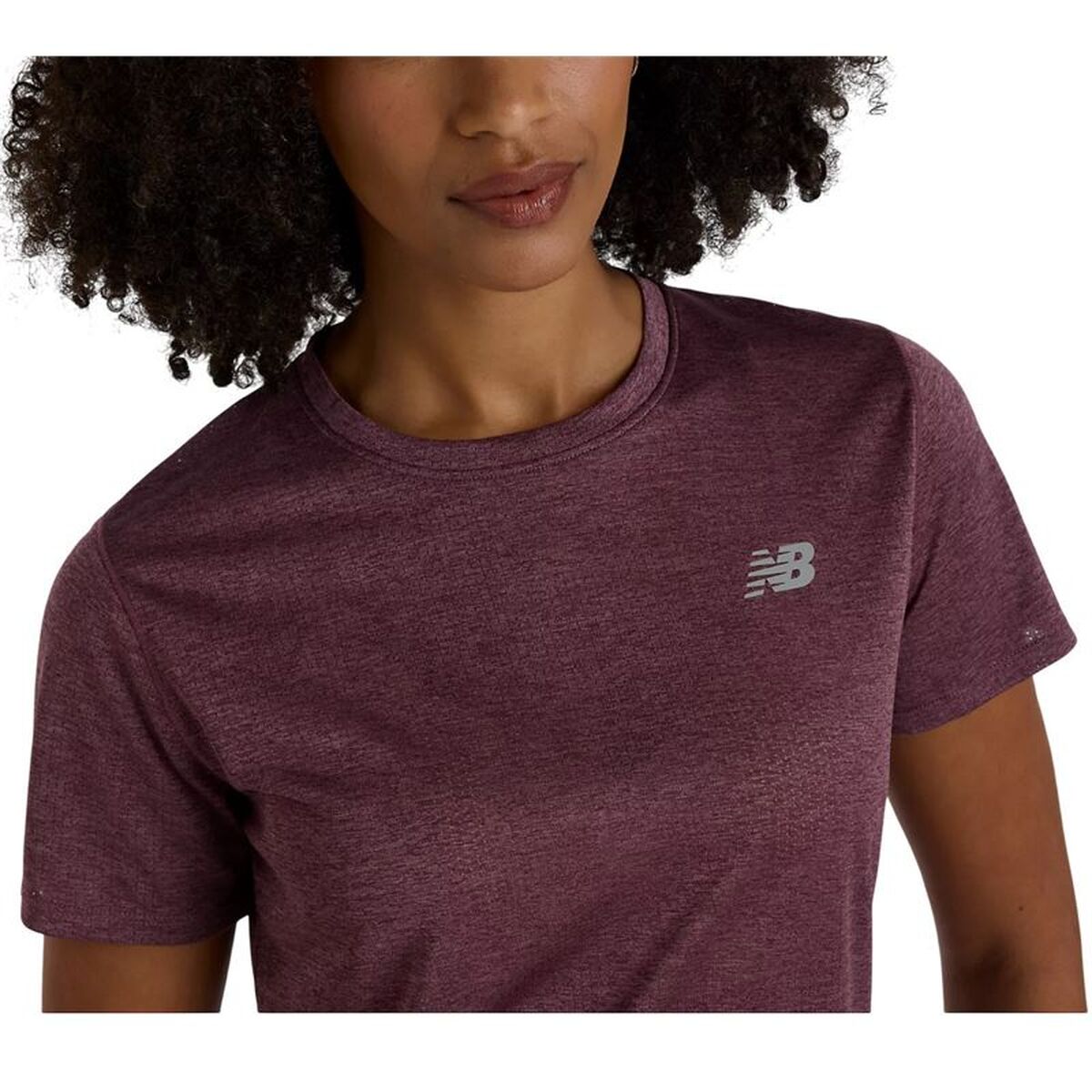 Dames-T-Shirt met Korte Mouwen New Balance Mahonie