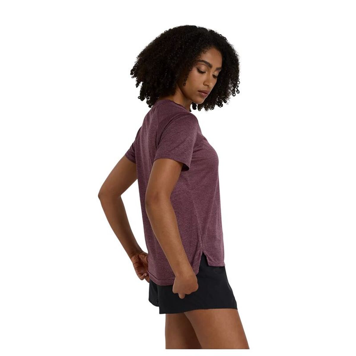 Dames-T-Shirt met Korte Mouwen New Balance Mahonie