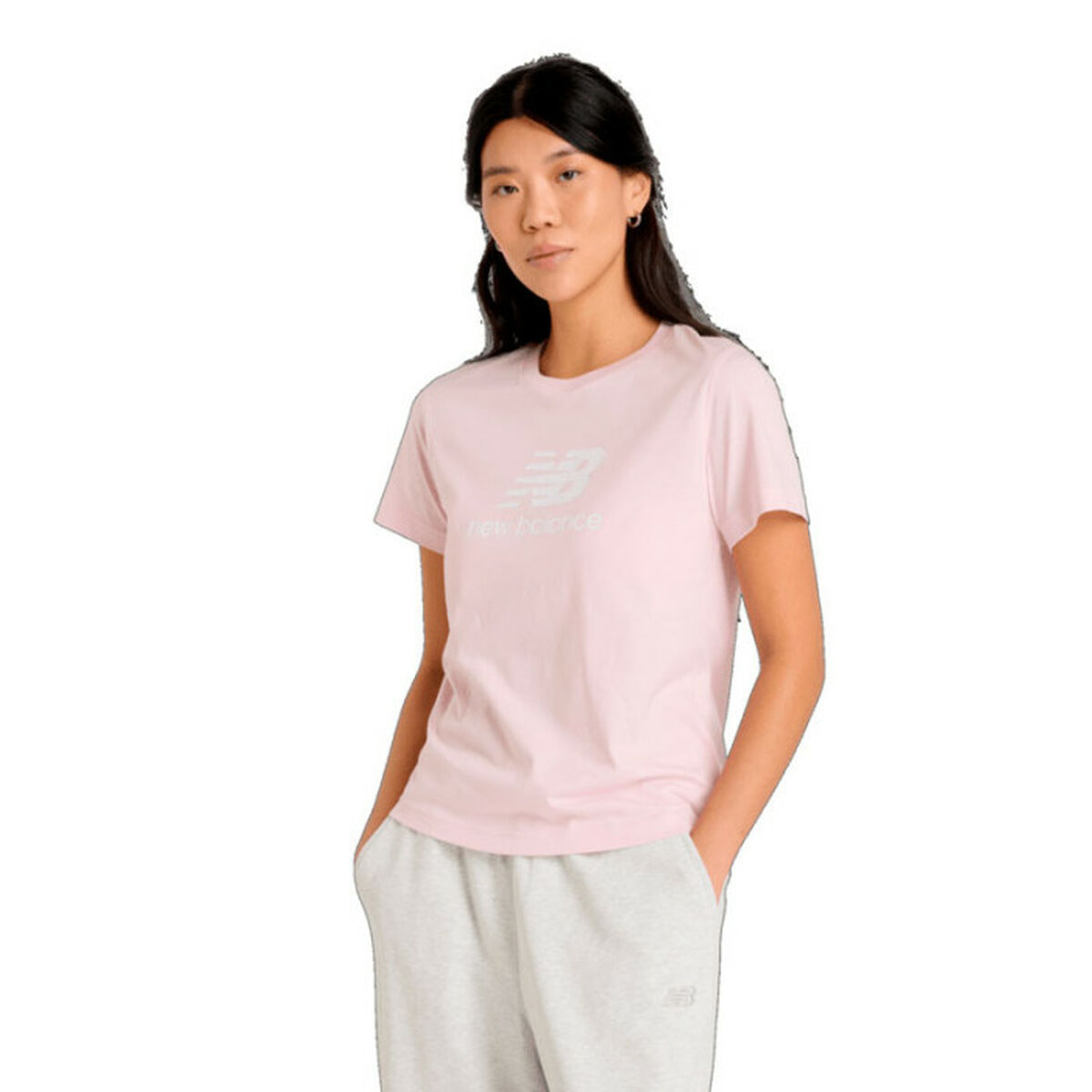 T-shirt à manches courtes femme New Balance SE JR LOGO TEE WT41502 RSG Rose