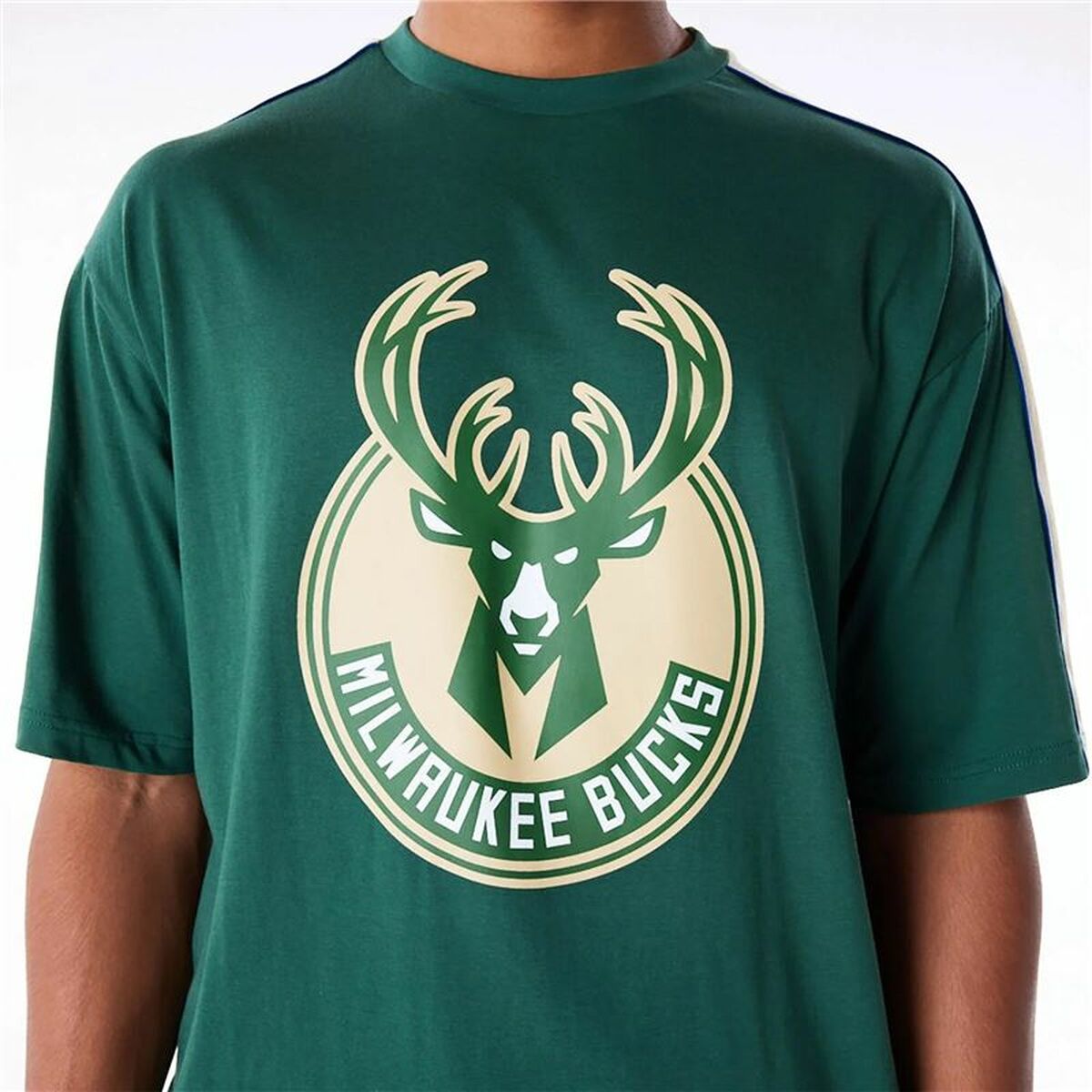 Heren-T-Shirt met Korte Mouwen New Era NBA PANEL OS Milwaukee Bucks Lichtgroen