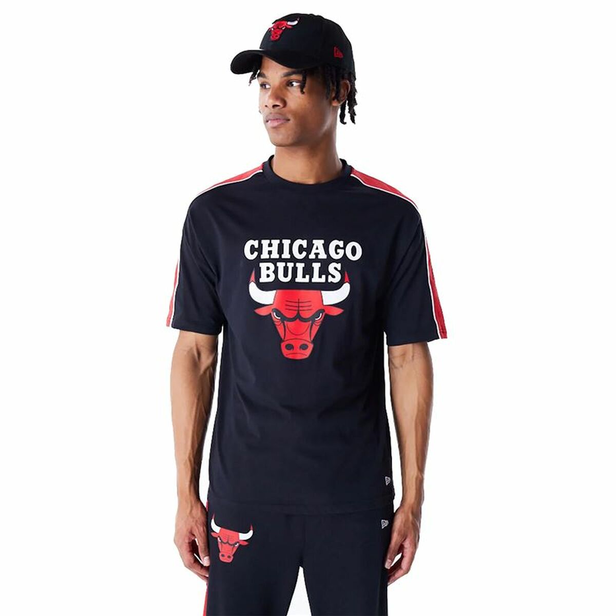 T-shirt à manches courtes homme New Era NBA PANEL OS Chicago Bulls Noir