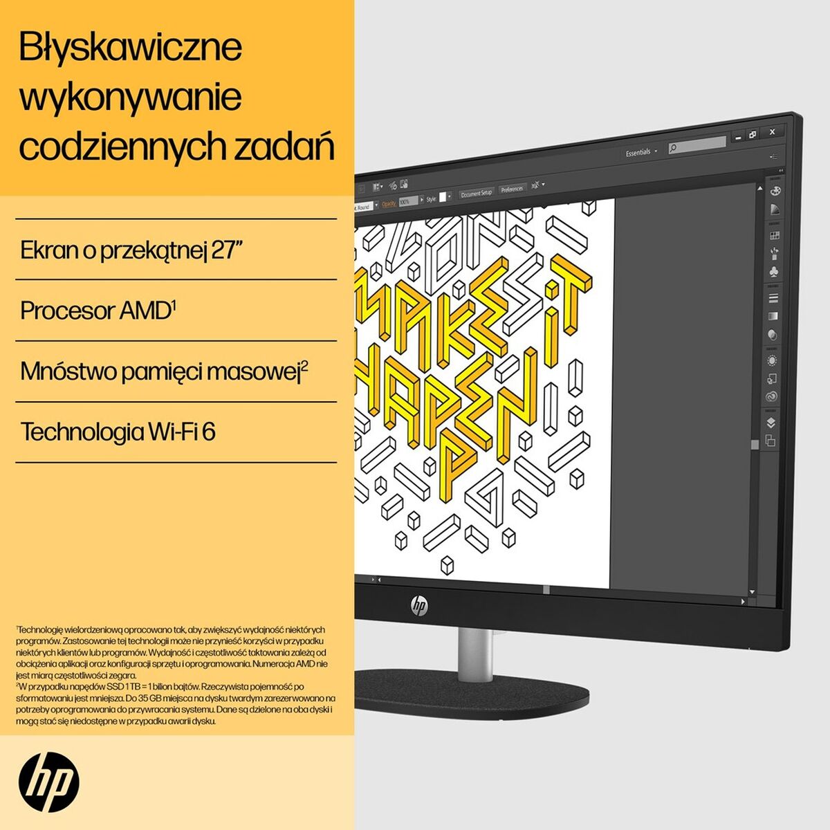 Afbeeldingen van All in One HP 9U2K4EA 27" AMD Ryzen 7 7730U AMD RYZEN™ 7 7730U 16 GB RAM 512 GB SSD