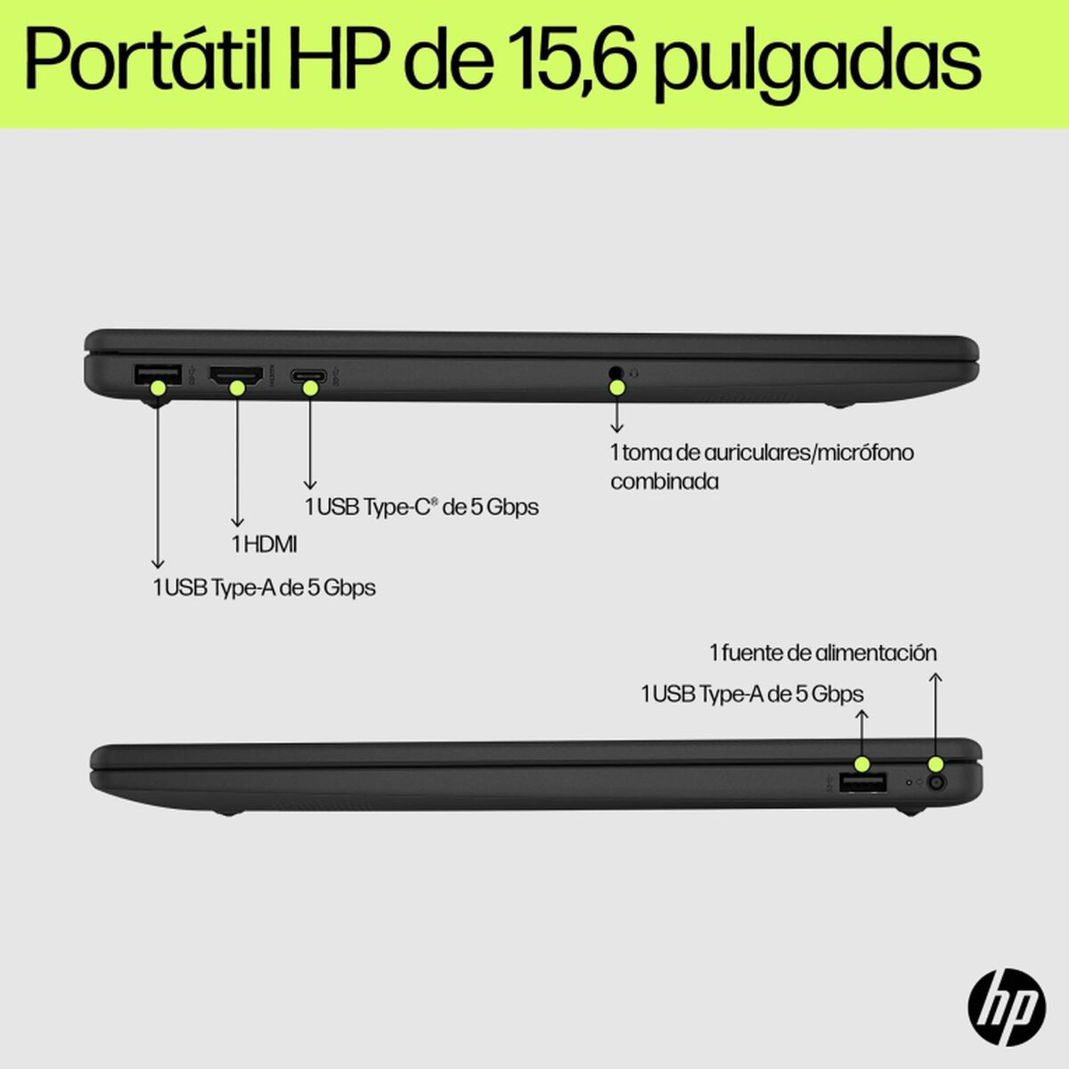 Afbeeldingen van Laptop HP 15-fd0035ns 15" 8 GB RAM 256 GB Intel Core i3 N305