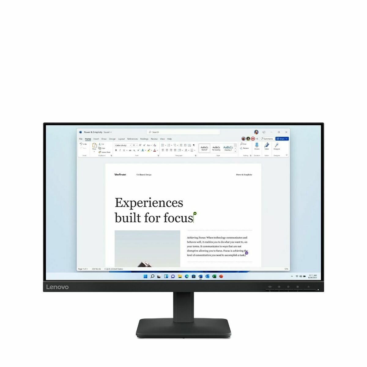 Image de Écran Lenovo 68C2KAC1EU Full HD 24" 23,8"