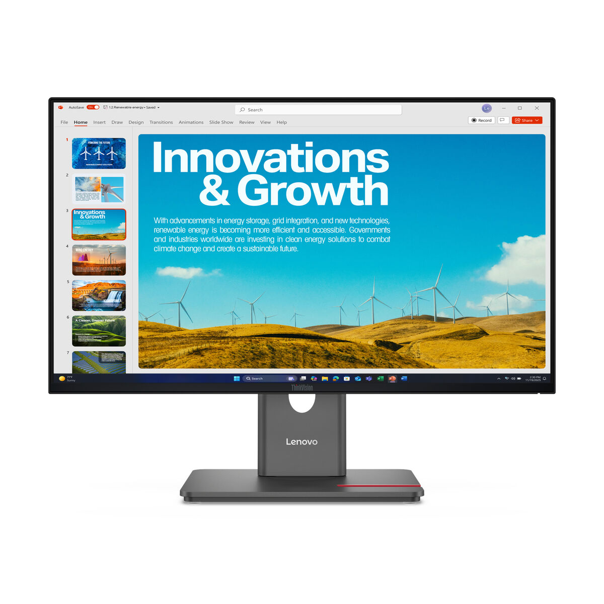 Bild von Monitor Lenovo 64B1GAT1EU Quad HD 23,8"