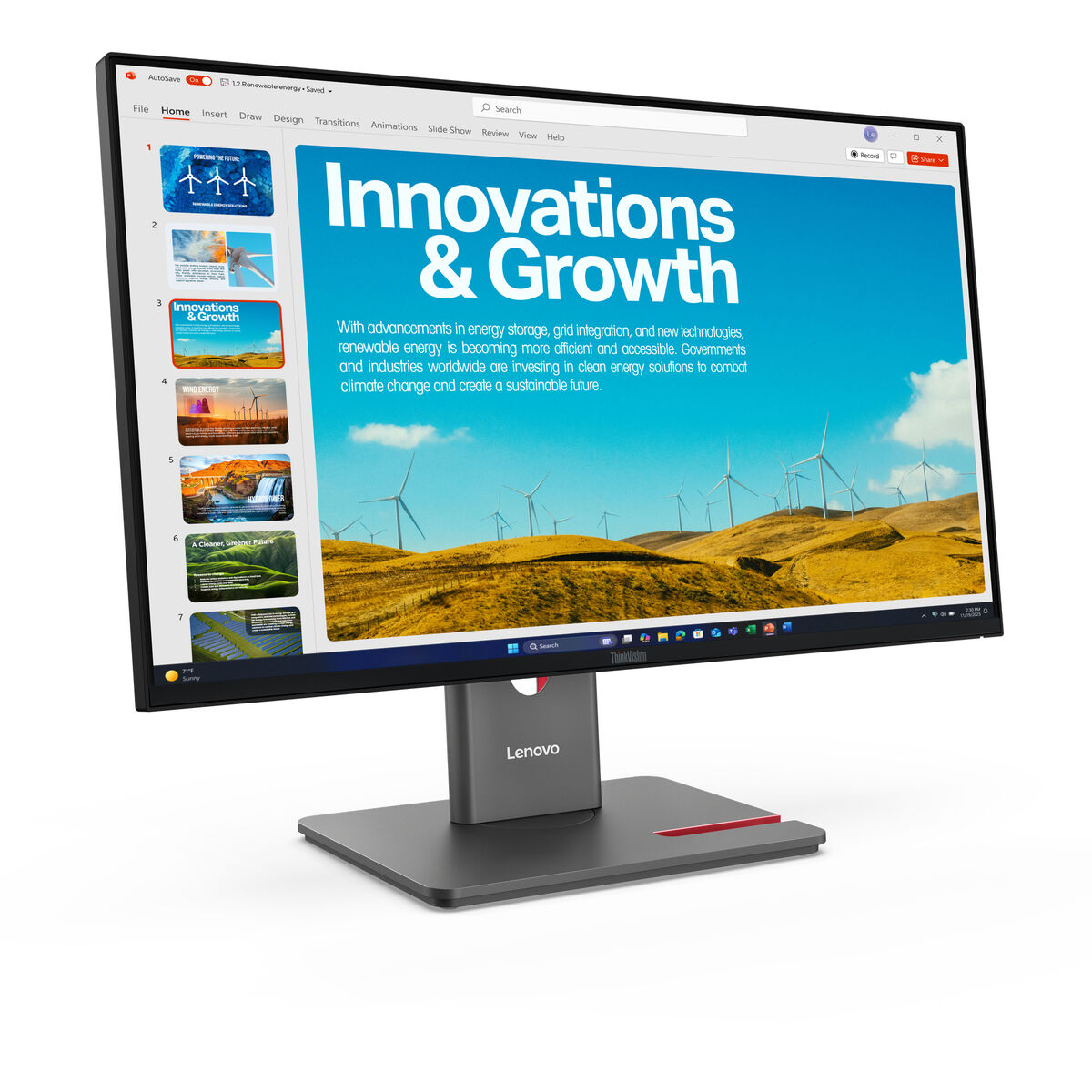 Bild von Monitor Lenovo 64B1GAT1EU Quad HD 23,8"
