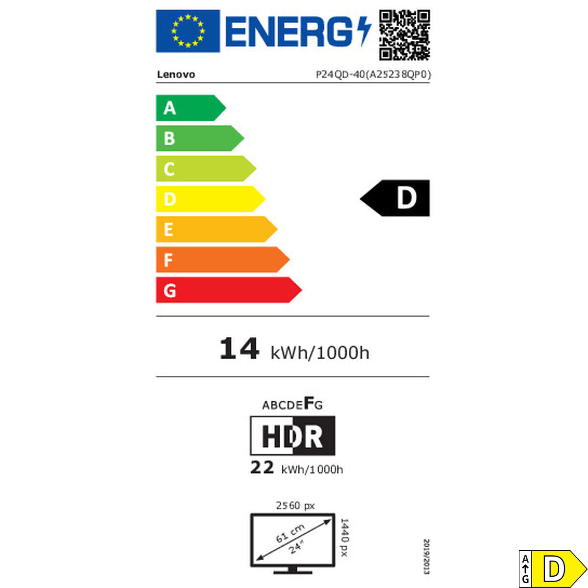 Bild von Monitor Lenovo 64B1GAT1EU Quad HD 23,8"
