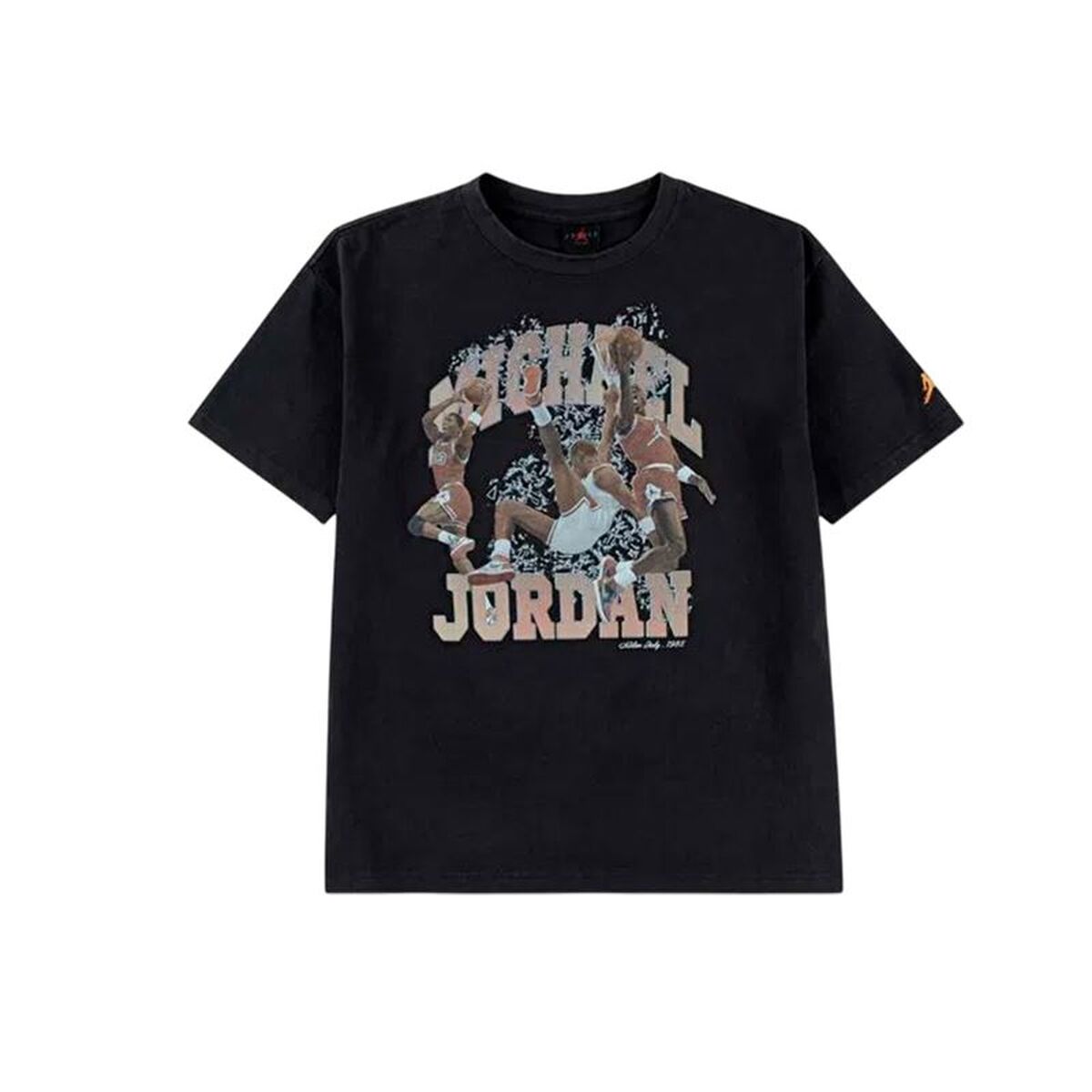 T-Shirt met Korte Mouwen voor kinderen Jordan Mj Flt Ess Wsh Zwart