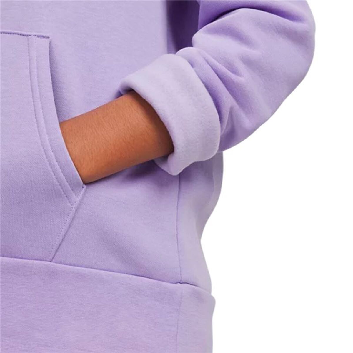Hooded Sweatshirt for Girls Under Armour Rival Flc Shimmer Hdy Lavendar